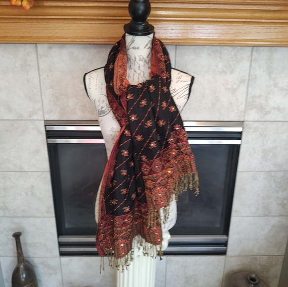 Fall Table Runner OR Pashmina Wrap! - Picture 3 of 13